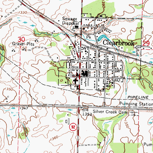 Topographic Map of Clearbrook, MN