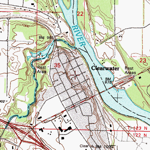 Topographic Map of Clearwater, MN