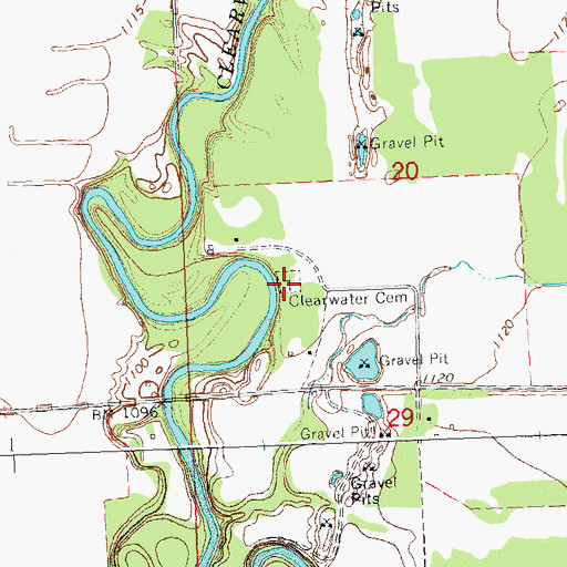 Topographic Map of Emardville Cemetery, MN