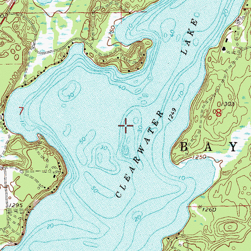 Topographic Map of Clearwater Lake, MN