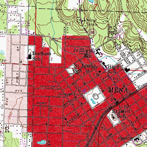 Topographic Map of Saint Agnes Catholic Church, AR