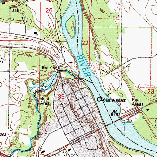 Topographic Map of Clearwater River, MN