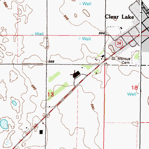 Topographic Map of Clearview School, MN