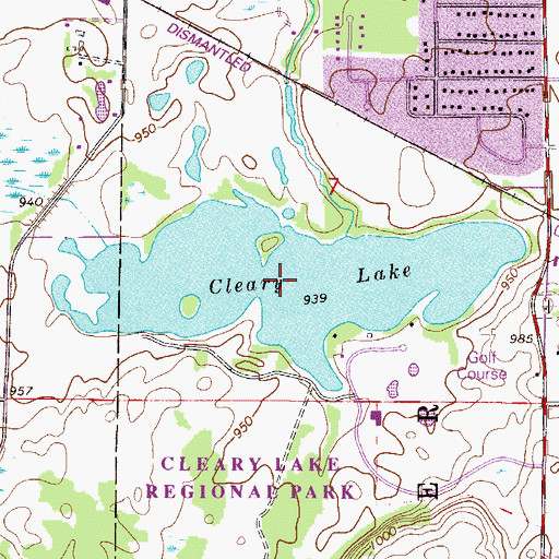 Topographic Map of Cleary Lake, MN