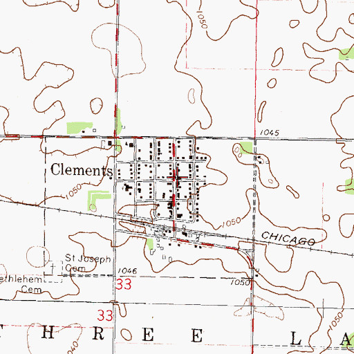 Topographic Map of Clements, MN