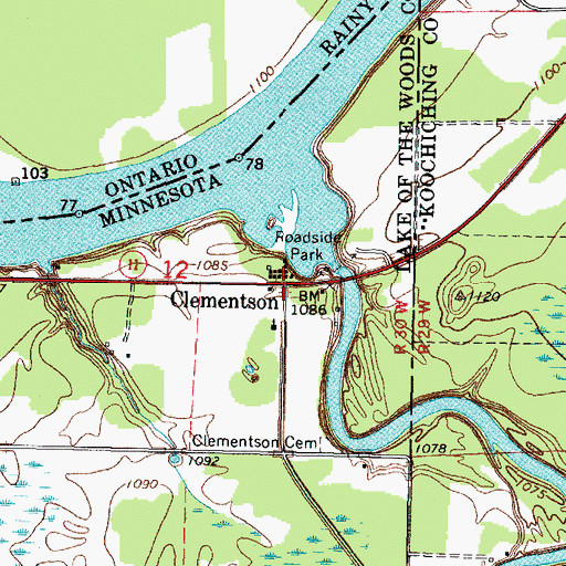 Topographic Map of Clementson, MN