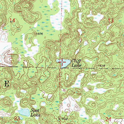 Topographic Map of Cliff Lake, MN