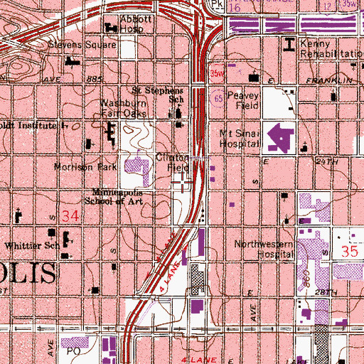 Topographic Map of Clinton Field, MN