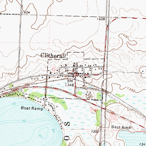 Topographic Map of Clitherall, MN