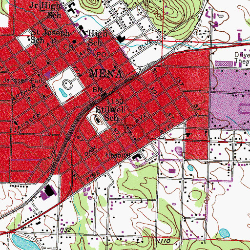 Topographic Map of Trinity Lutheran Church, AR