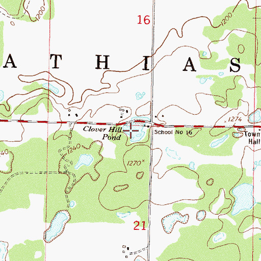 Topographic Map of Clover Hill Pond, MN