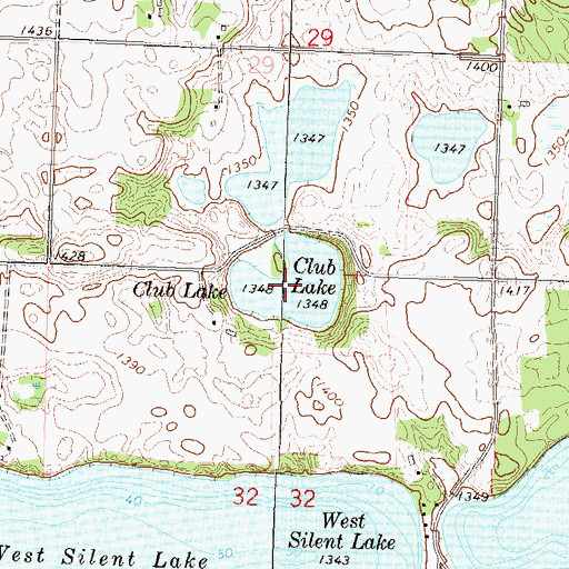 Topographic Map of Club Lake, MN
