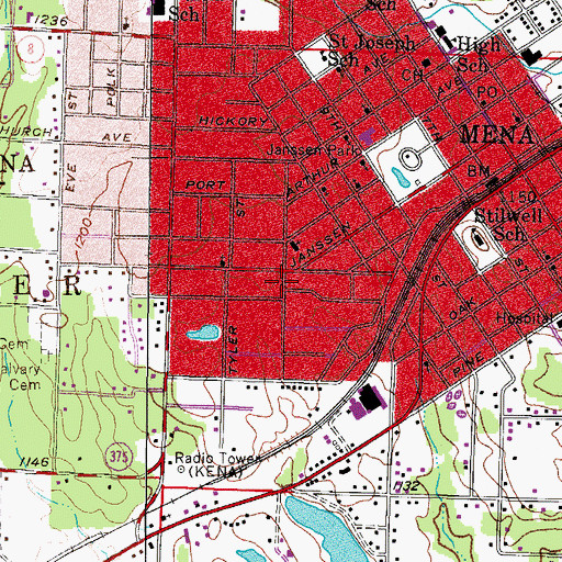 Topographic Map of Word of Faith Church, AR