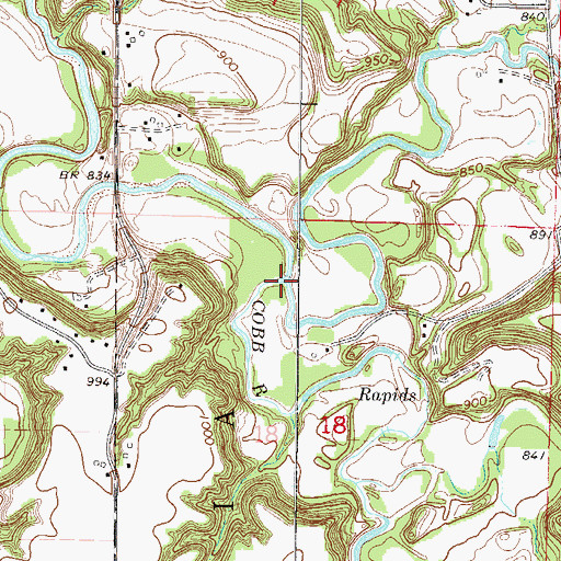 Topographic Map of Cobb River, MN
