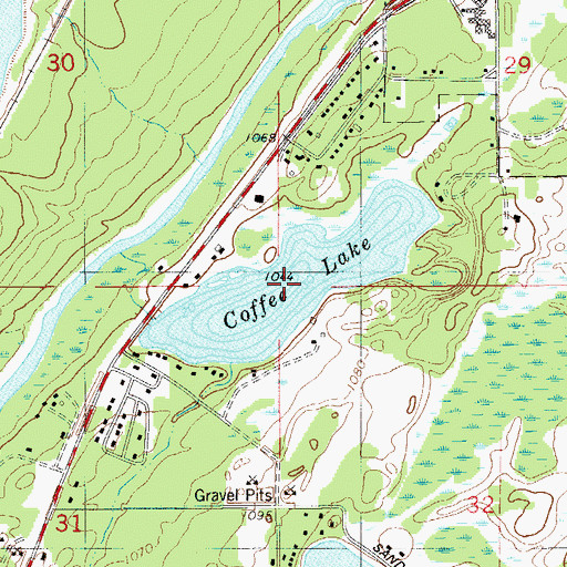 Topographic Map of Coffee Lake, MN