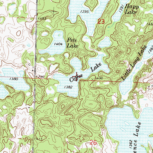 Topographic Map of Coffee Lake, MN