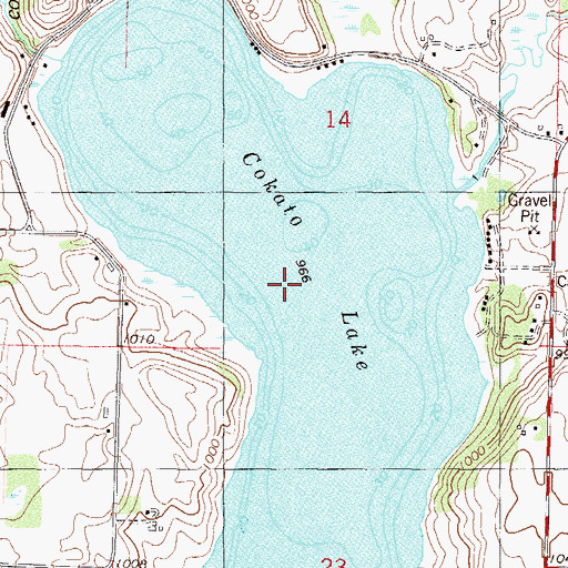 Topographic Map of Cokato Lake, MN