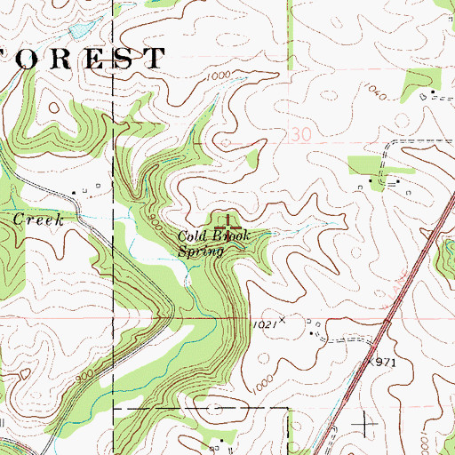 Topographic Map of Cold Brook Spring, MN