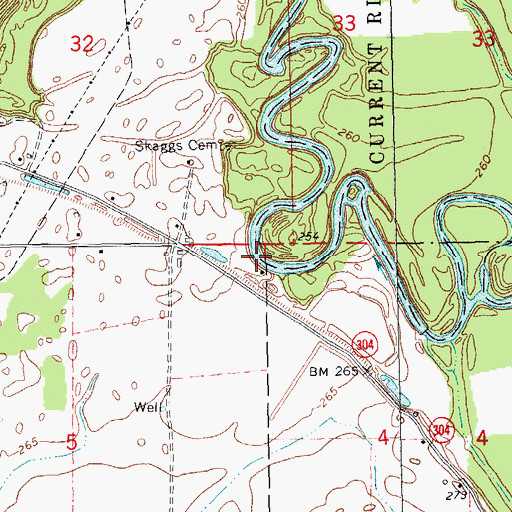 Topographic Map of Buttermilk Bend, AR