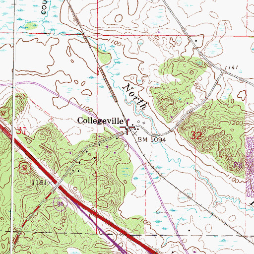 Topographic Map of Collegeville, MN