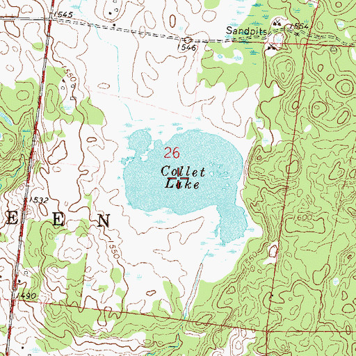 Topographic Map of Collett Lake, MN