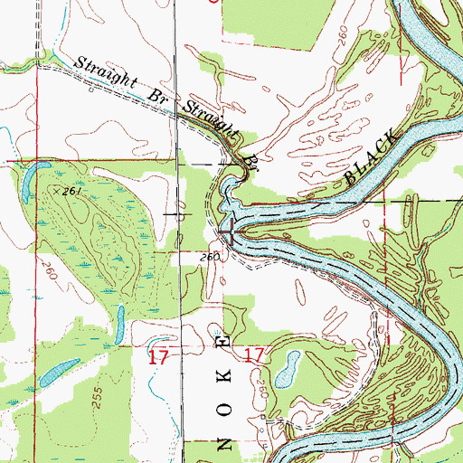 Topographic Map of Chesser Bend, AR