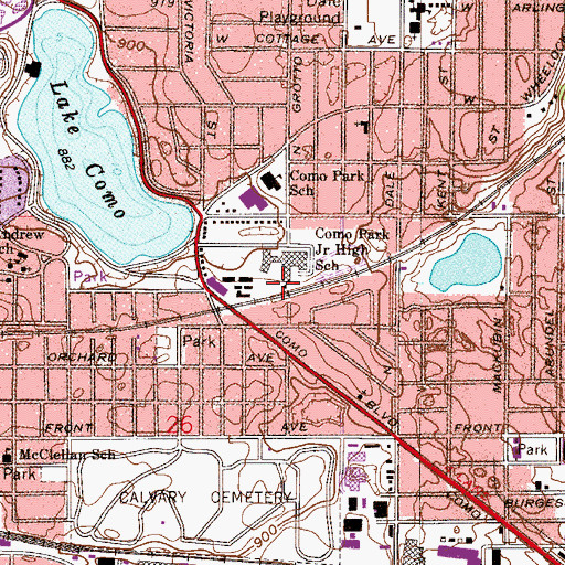 Topographic Map of Como Park Junior High School, MN