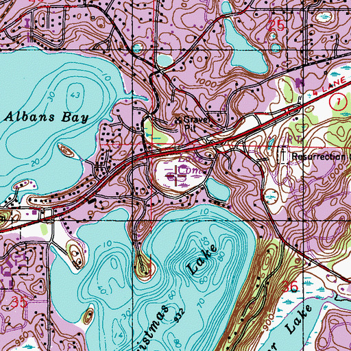 Topographic Map of Lake Como, MN