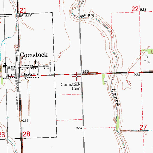 Topographic Map of Comstock Cemetery, MN