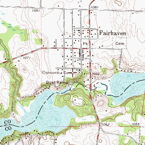 Topographic Map of Concordia Cemetery, MN