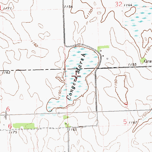 Topographic Map of Congers Marsh, MN