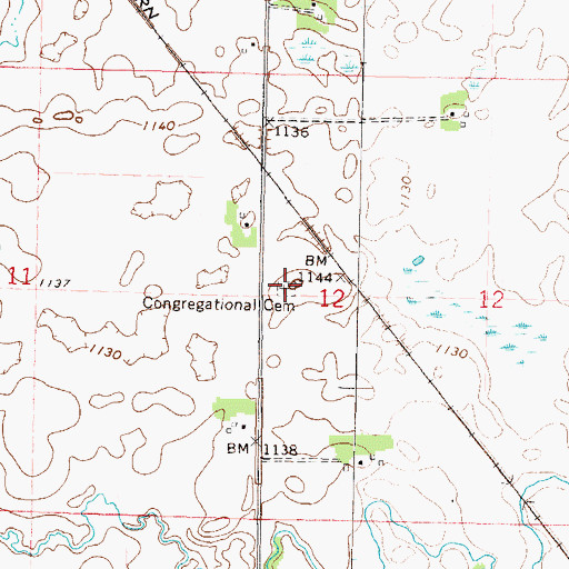 Topographic Map of Congregational Cemetery, MN
