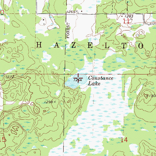 Topographic Map of Constance Lake, MN
