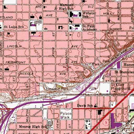 Topographic Map of Convent of the Visitation, MN