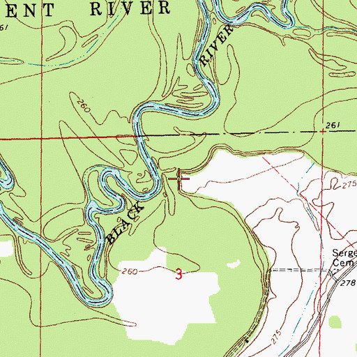 Topographic Map of High Point, AR