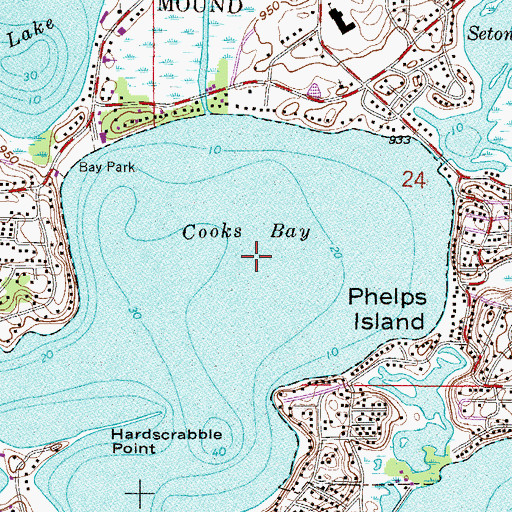 Topographic Map of Cooks Bay, MN