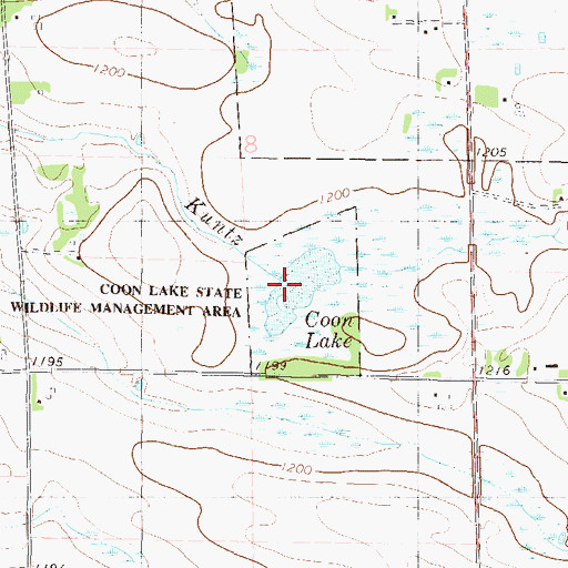 Topographic Map of Coon Lake, MN