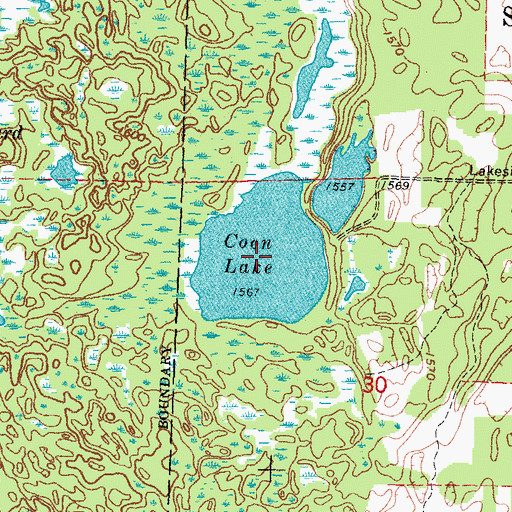 Topographic Map of Coon Lake, MN