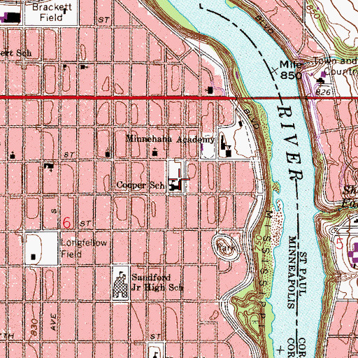 Topographic Map of Cooper School, MN