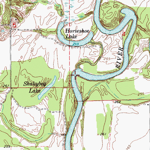Topographic Map of Inman Bend, AR