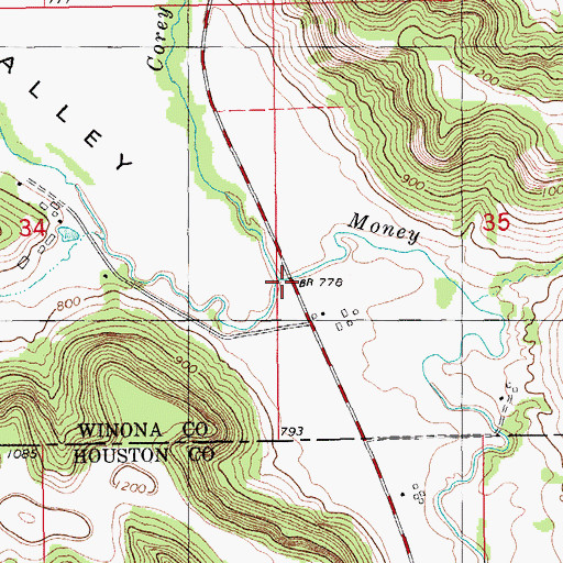 Topographic Map of Corey Creek, MN
