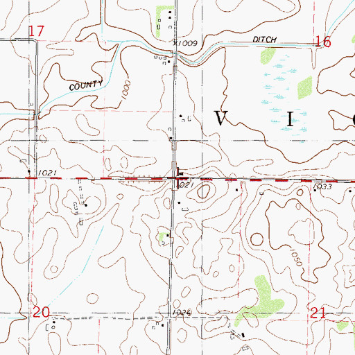 Topographic Map of Corey School, MN