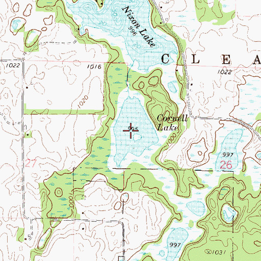 Topographic Map of Cornell Lake, MN