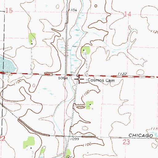 Topographic Map of Cosmos Community Cemetery, MN
