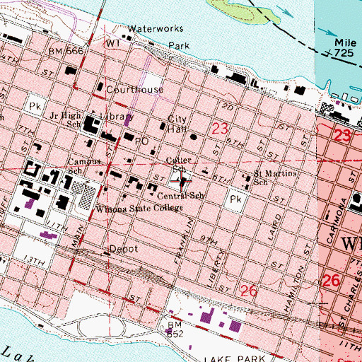 Topographic Map of Cotter School, MN