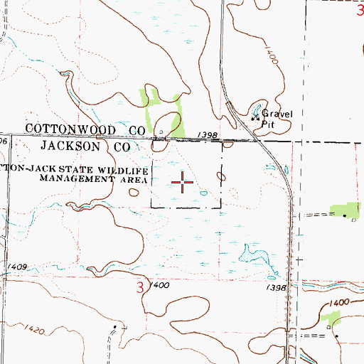 Topographic Map of Cotton-Jack State Wildlife Management Ar, MN