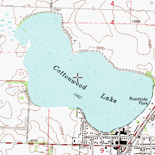 Topographic Map of Cottonwood Lake, MN