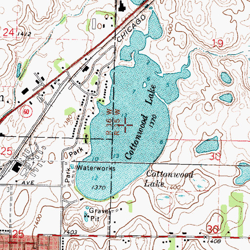Topographic Map of Cottonwood Lake, MN