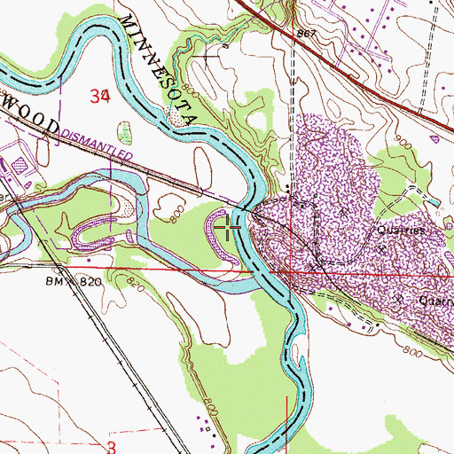 Topographic Map of Cottonwood River, MN