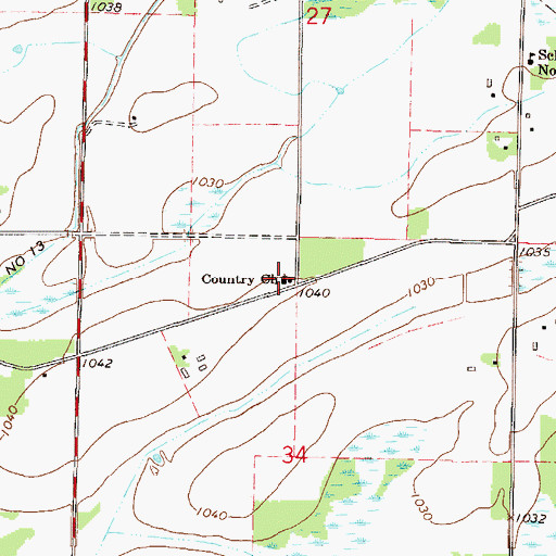 Topographic Map of Country Church, MN